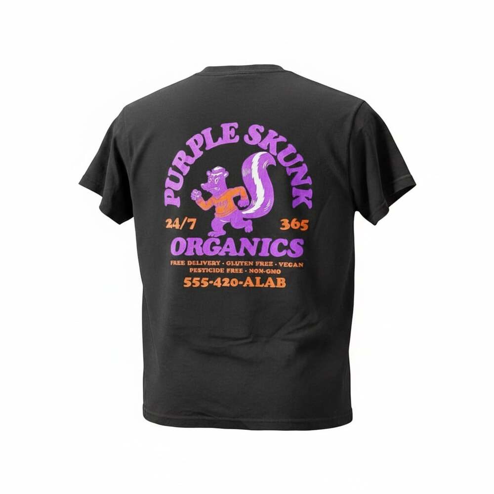 A-Lab Purple Skunk Organics Graphic T-Shirt Size M